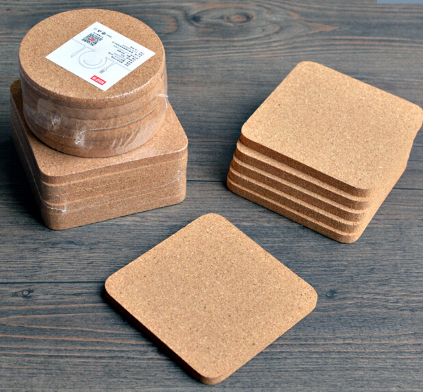 High Quality Cork Coaster with silkscreen shrink wrapped packing
