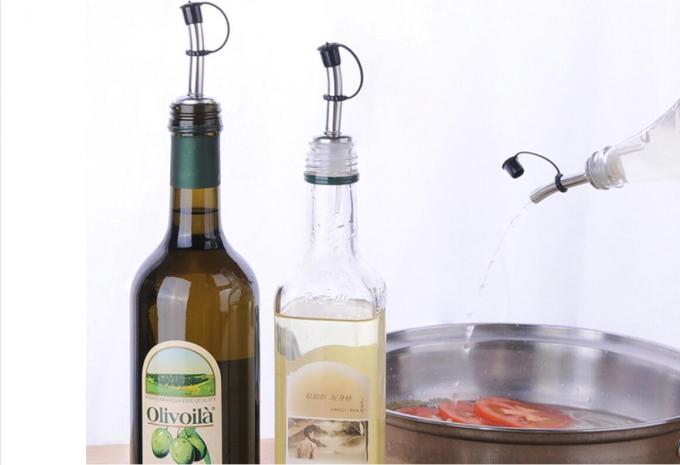 Promotional Stainless Steel Pourer for Olive Oil Bottle with Plastic White or Black Cap