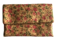 Red Rose Style Cork clutch 6.7''x4.5'' with button closure, customized color is available