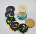 Hot Wholesale Round Shape cork coaster Customized size and printed logo for home and hotel