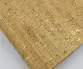 Popular Shiny Gold Fleck Nature Cork Fabric/Leather for Bag, Wallet, Decoration
