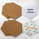 Factory Wholesale Price 4''Adhesive Hexagon Cork Pad for Ceramic Coaster in Nature Color