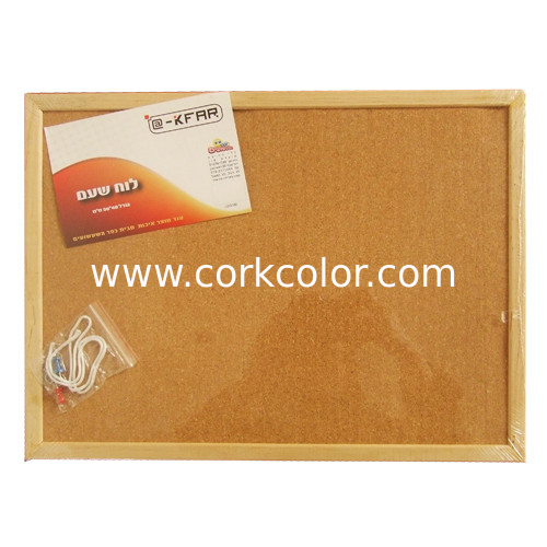 Hot nature cork memo board with wooden frame