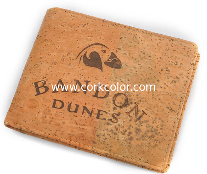 #39 cork raw material men wallet 11x9cm with card and money slot, customized logo