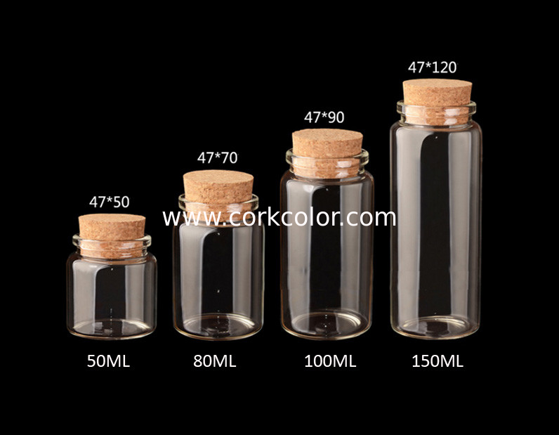 47mm Good Quality Glass Jars Bottles with Cork lid,  for  DIY, Arts & Crafts, Projects, Decoration