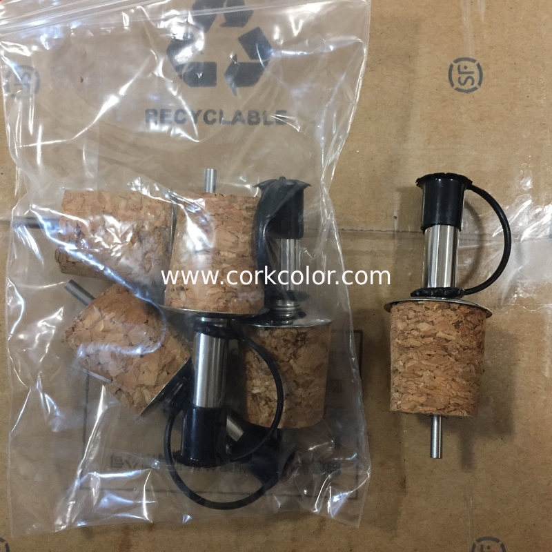 Hot Sale Cork Stainless Steel Oil/Wine Pourer with Cork Stopper, Good Quality and Competitive Price