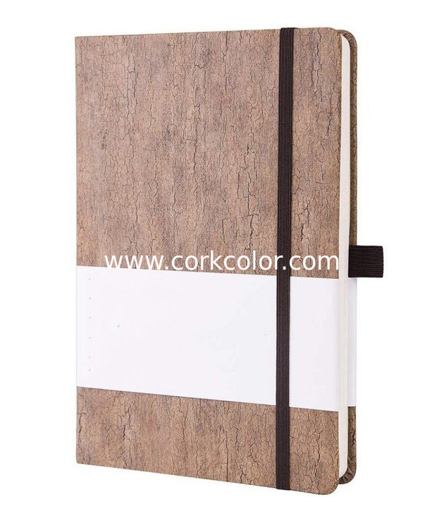 Amazon Hot Sell A5 Size 8''x5''  Eco-Friendly Natural Cork Notebook with Pen Loop & Page Dividers Gifts