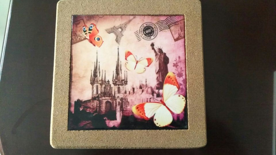 25*25cm Square Cork Trivet, Ceramic Trivet with Cork Based, Customized Size