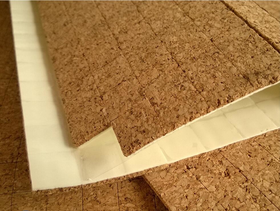 China Adhesive Cork Pads for Protective Glass 12x12mm, 1.5mm thickness