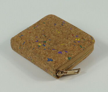 Mini Style Nature Colored Cork Raw material Women wallet 10x9cm with card and money slot