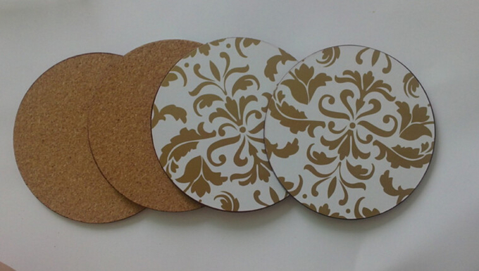 Nature Cork Coaster with silkscreen logo, good for heat insulation