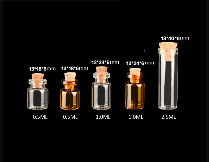13mm  Small Glass Vials With Cork Lids, Glass Bottles for Decoration, Arts & Crafts, Projects, Party Favors