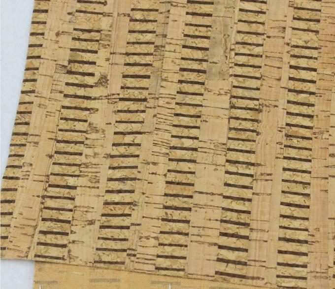 Hot Sell 1.35m Width Cork Fabric with Black Color Stripes by Yard for Sewing Machine