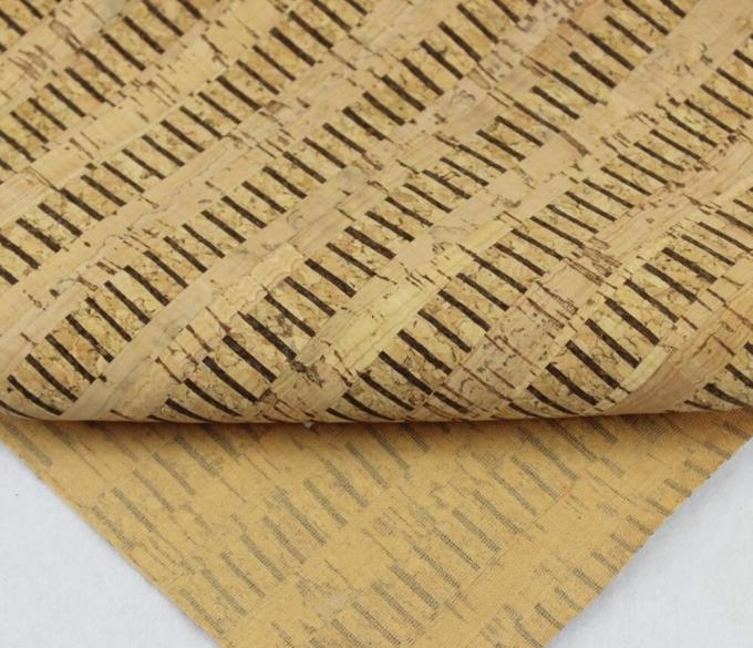 Hot Sell 1.35m Width Cork Fabric with Black Color Stripes by Yard for Sewing Machine
