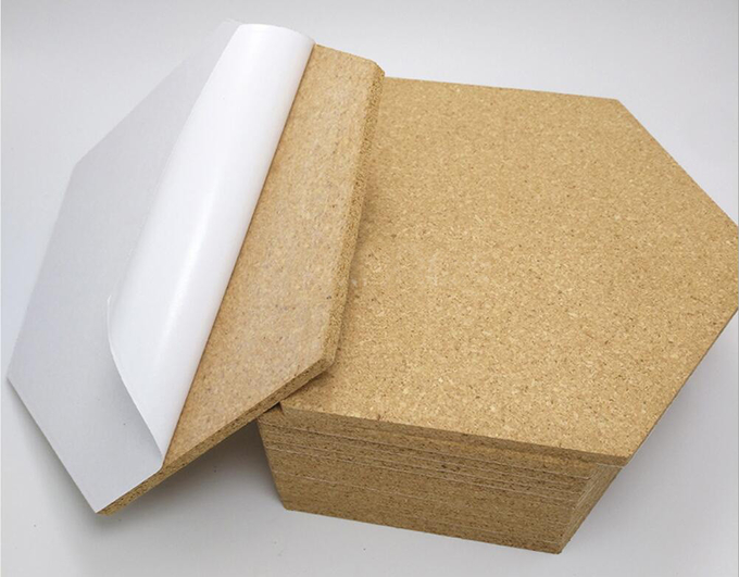 China Wholesale 12'' Hexagon Adhesive Cork Tile for Notice Bulletin Board in Nature Color