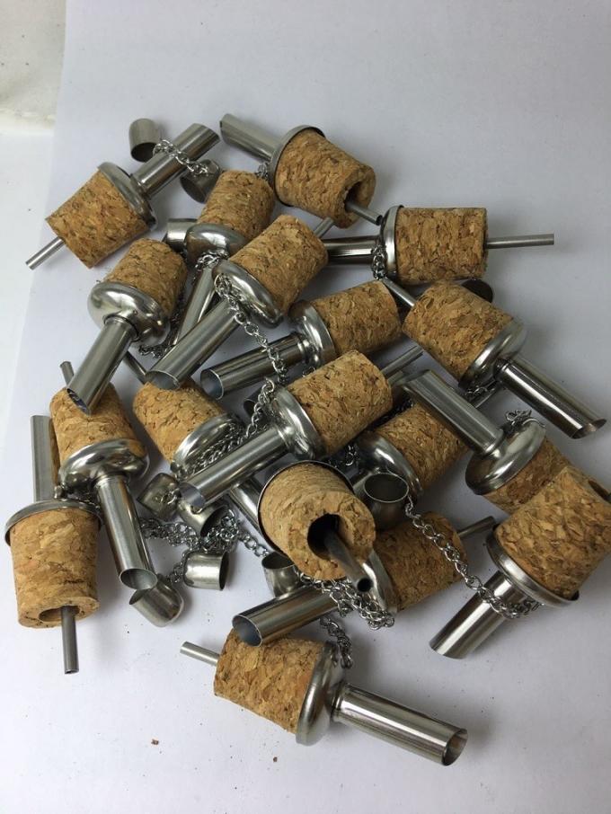 NEW Stainless Steel Cork Pourer Spout with Metal Cap for 20mm Wine