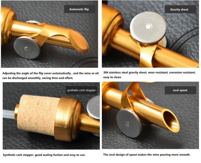 2022 Popular Weighted Pourer 12cm Self Closing Spout, 4 Colors Available Siver/Gold/Red/Green
