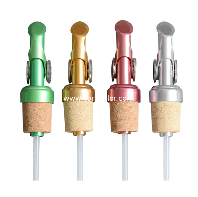 Hot Sell 12cm Weighted Oil Pourer, Self Closing Spout, 4 Colors Available Siver/Gold/Red/Green