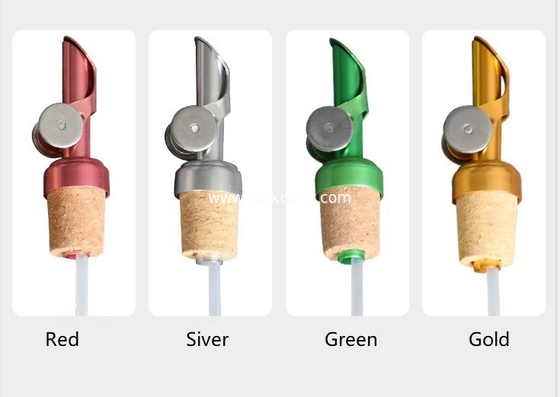 Hot Sell 12cm Weighted Oil Pourer, Self Closing Spout, 4 Colors Available Siver/Gold/Red/Green