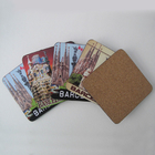 Hot Wholesale Square Shape cork coaster Customized size and printed logo for home and hotel