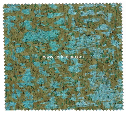 Printed colored & Eco-friendly cork fabric sheet for bags/cover/notebook/shoes with TC backing,waterproof and dust