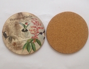Round Shape cork coaster Customized size and printed logo for home and hotel