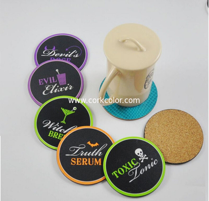 Hot Wholesale Square Shape cork coaster Customized size and printed logo for home and hotel