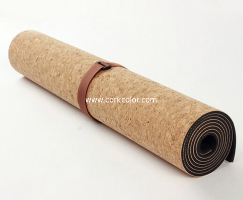 Top Rated Eco-Friendly Anti Slip Natural Cork Yoga Mat with Black Rubber Base