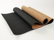 Top Rated Eco-Friendly Anti Slip Natural Cork Yoga Mat with Black Rubber Base