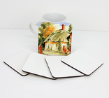 Glossy Square 4''x4'' Sublimation MDF Coasters with Cork Back, 3mm thickness