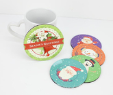 Promotional Round 3.5'' Sublimation MDF Coasters with Cork Back, 3mm thickness