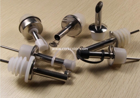 Promotional Stainless Steel Pourer for Olive Oil Bottle with Plastic White or Black Cap