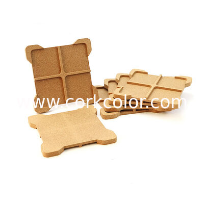 BSCI Certified Factory Custom Square Groove Cork Coaster Eco-Friendly Heat Insulation Anti-Scald Molded Cork Mat