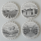 China Factory Wholesale Price 4'' Shiny Round Ceramic Cork Coaster for Gift, Promotion Use, Set of 6