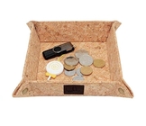 Eco-Friendly Vegan 8'' Natural Cork Tray for Jewelry, Key Phone, Coin Box Storage