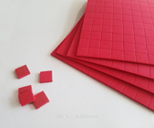 Wholesale 25x25x4MM Red Rubber +1MM Cling Foam of Glass Protective Red EVA Spacer separator protector pads By Sheet