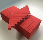 Wholesale 25x25x4MM Red Rubber +1MM Cling Foam of Glass Protective Red EVA Spacer separator protector pads By Sheet