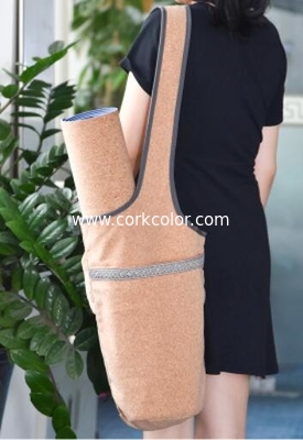 Factory Wholesale 35''x13.5'' Large Capacity Casual Look Cork Yoga Mat Fitness Shoulder Bag