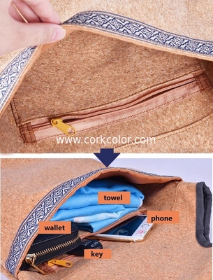 Factory Wholesale 35''x13.5'' Large Capacity Casual Look Cork Yoga Mat Fitness Shoulder Bag