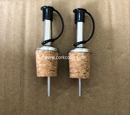 Cheap Price Stainless Steel Pourer Spout with Cork Stopper for 20mm bottle for European Market