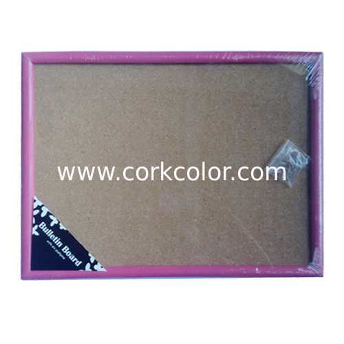 Hot colored cork memo board with wooden frame
