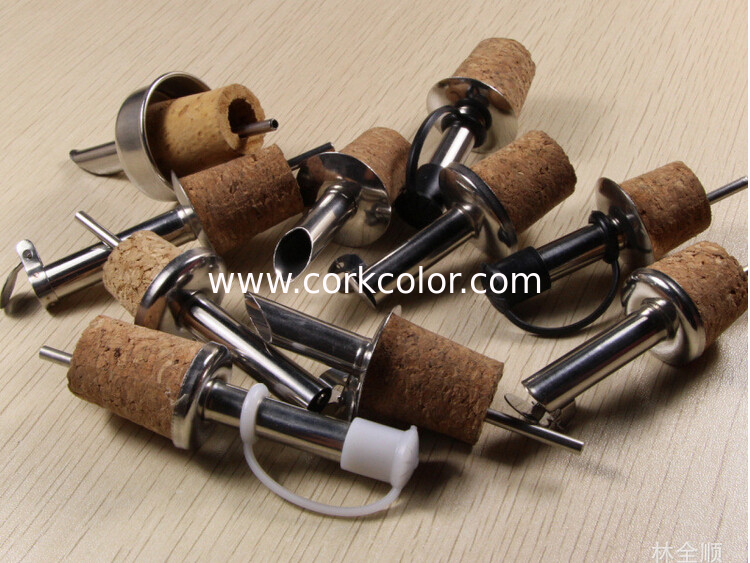 2016 Best Selling Cork Stainless Steel Oil/Wine Pourer with Cork Stopper