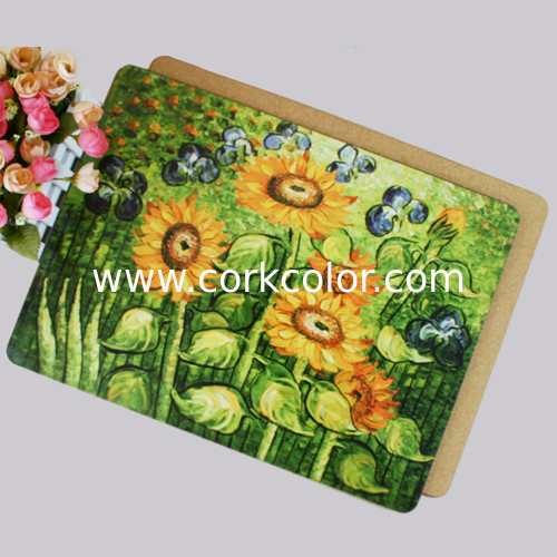 Hot sale square MDF paper cork placemat/Table mat