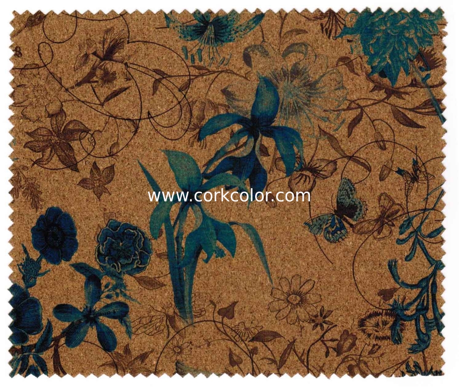 Promotional Nature Cork Fabric/Leather for bag and shoes making with PU backing,waterproof and dust resistance
