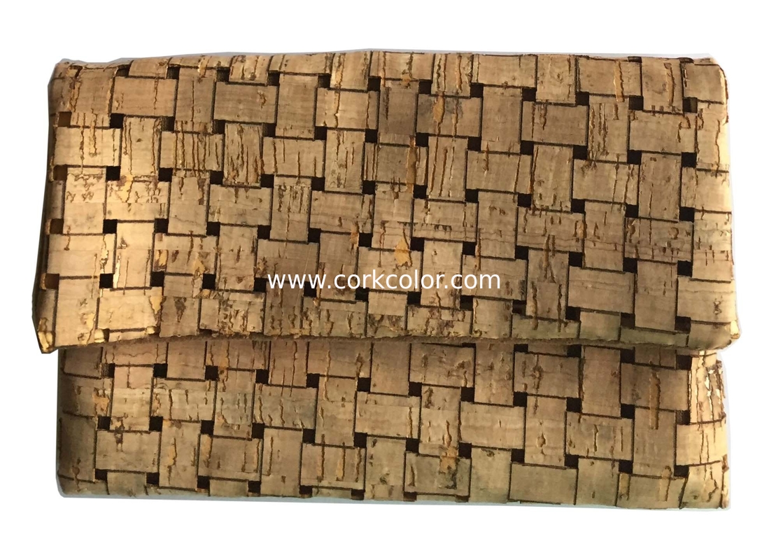 Most Popular Cork clutch 6.7''x4.5'' with button closure, customized color is available