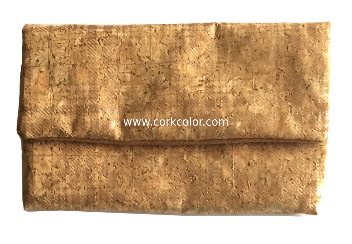 Mini Style Cork clutch 6.7''x4.5'' with button closure, customized color is available