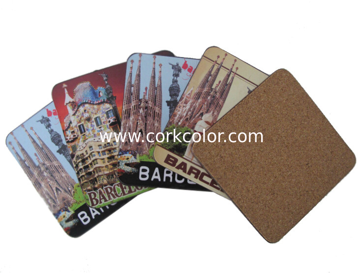 Popular Mdf cork coaster Customized size and printed logo for home