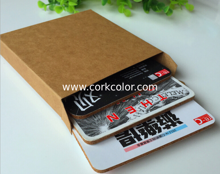 Brown Box packaging Wooden cork coaster Customized size and printed logo for home and hotel