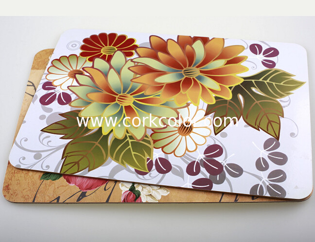 Good Quantity for home/hotel Wooden cork placemat, Customized size and printed logo