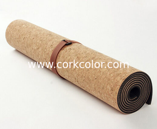 Top Rated Eco-Friendly Anti Slip Natural Cork Yoga Mat with Black Rubber Base